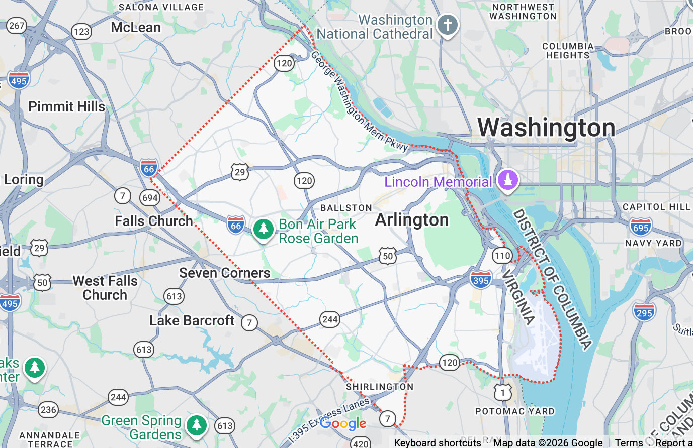 Arlington Service Area Map