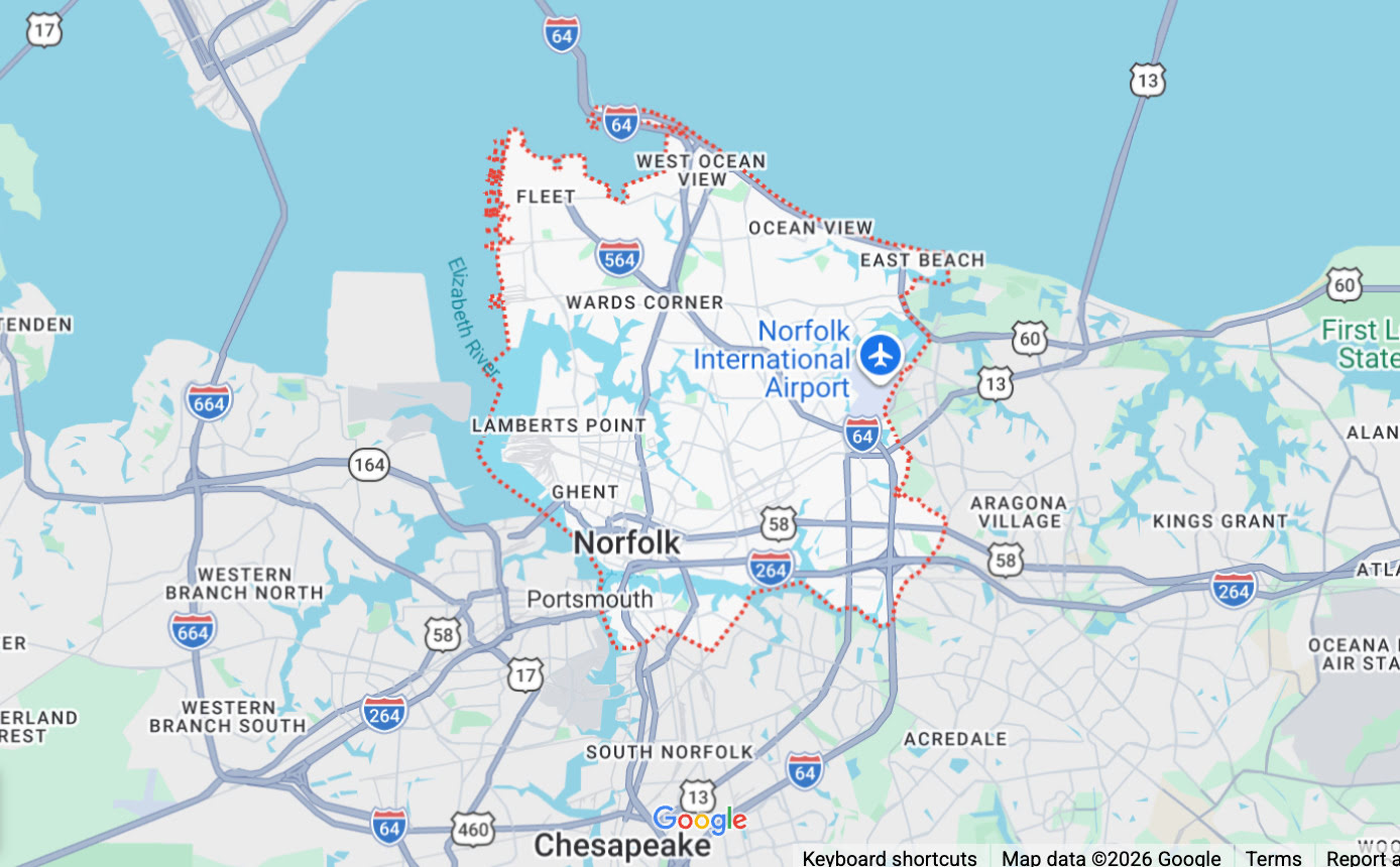 Norfolk Service Area Map